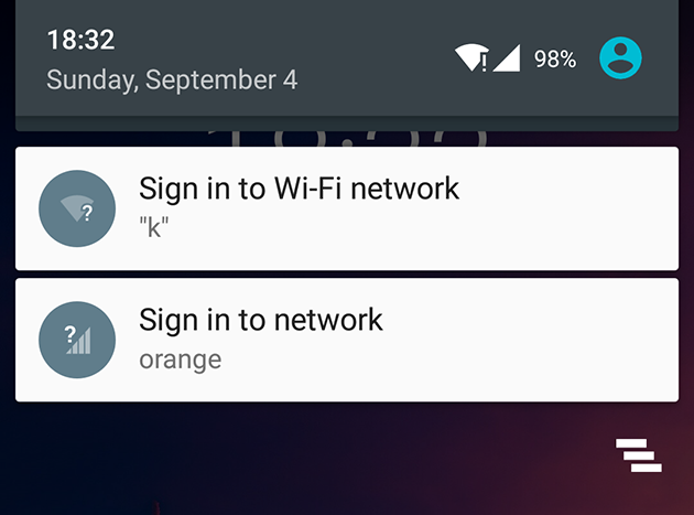 sign-in to Wi-Fi network issue